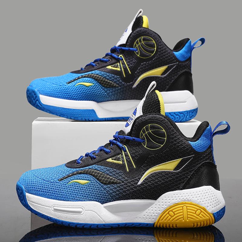 Atmungsaktive Mesh-Jungen-Basketballschuhe Frühjahr/Herbst 2026: Rutschfeste Sportschuhe für mittelgroße bis große Kinder