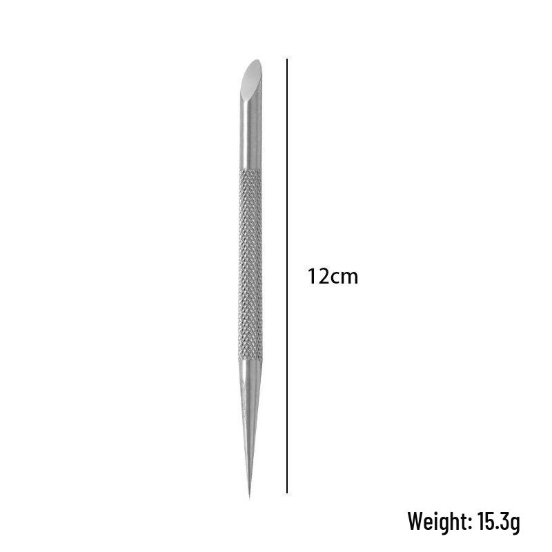 Multi-functional Stainless Steel Double-Ended Cuticle Pusher and Sanding File