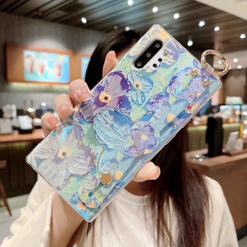 Blu-ray rhinestone oil painting flower S11ultranote11 Samsung S11 mobile phone case A11 wrist s11/11