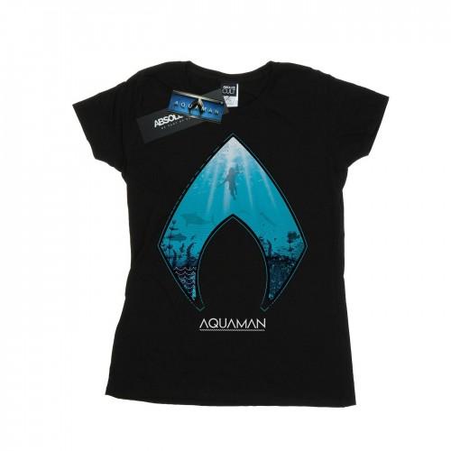 DC Comics Womens/Ladies Aquaman Ocean Logo Cotton T-Shirt