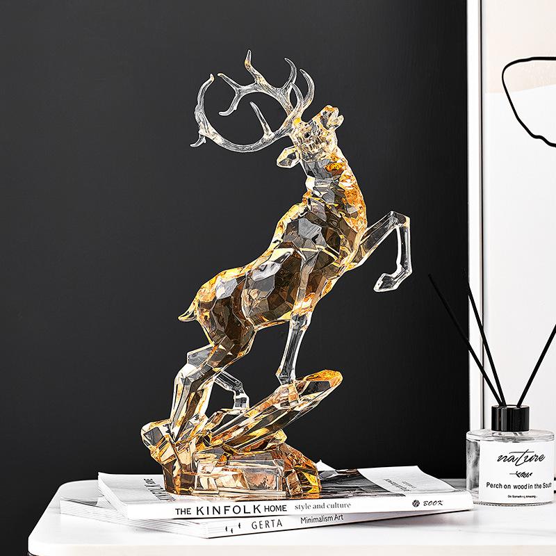 Nordic Home Decoration Transparent Acrylic Animal Statue Living Room TV Cabinet Creative Animal Sculpture Modern Craft Gift