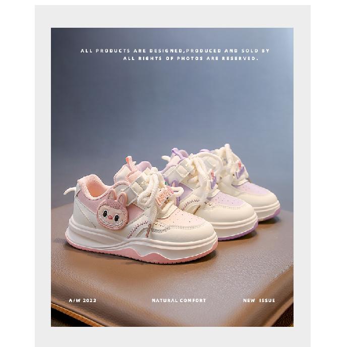 Kinder Sportschuhe Mädchen Board Schuhe Neu Frühling und Herbst Weiche Sohle Cartoon Weiße Schuhe Rutschfest Atmungsaktiv Freizeitschuhe