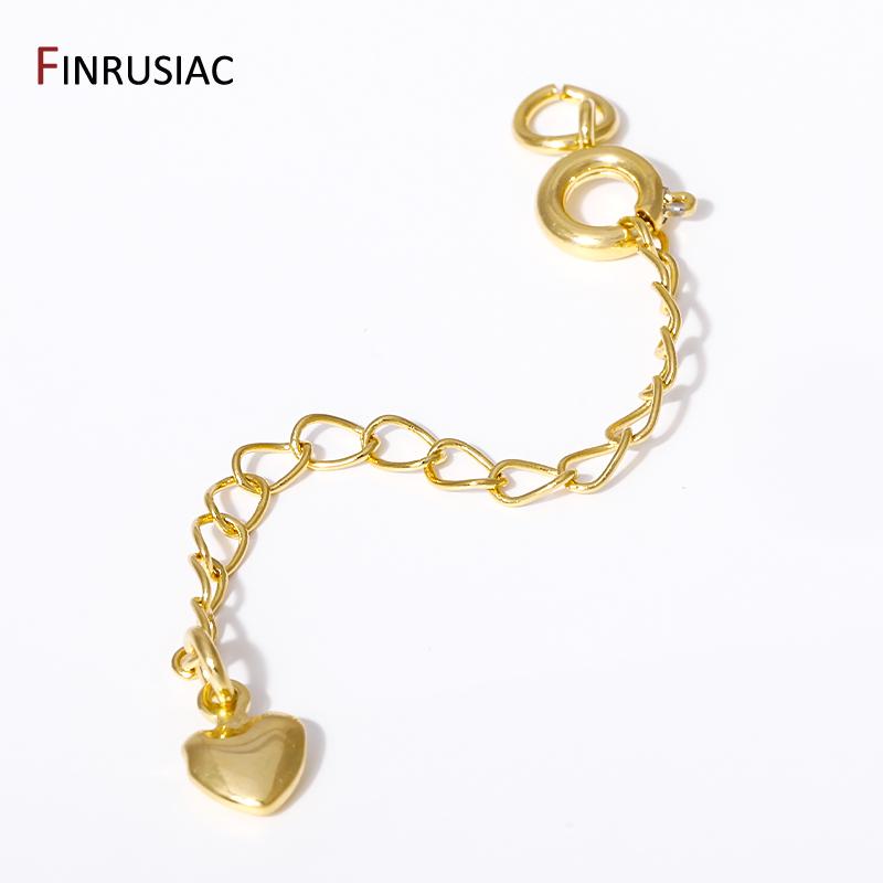 14K Gold Plated Extension Chain With Lobster Clasps End Extension Tail Chain Connector For DIY Bracelet Necklace Making Findings