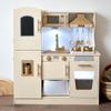 Wooden Kids' Kitchen Set with Sound, Light & Water Dispenser: 3-6 Years Old Girls' Playhouse Cooking Simulation