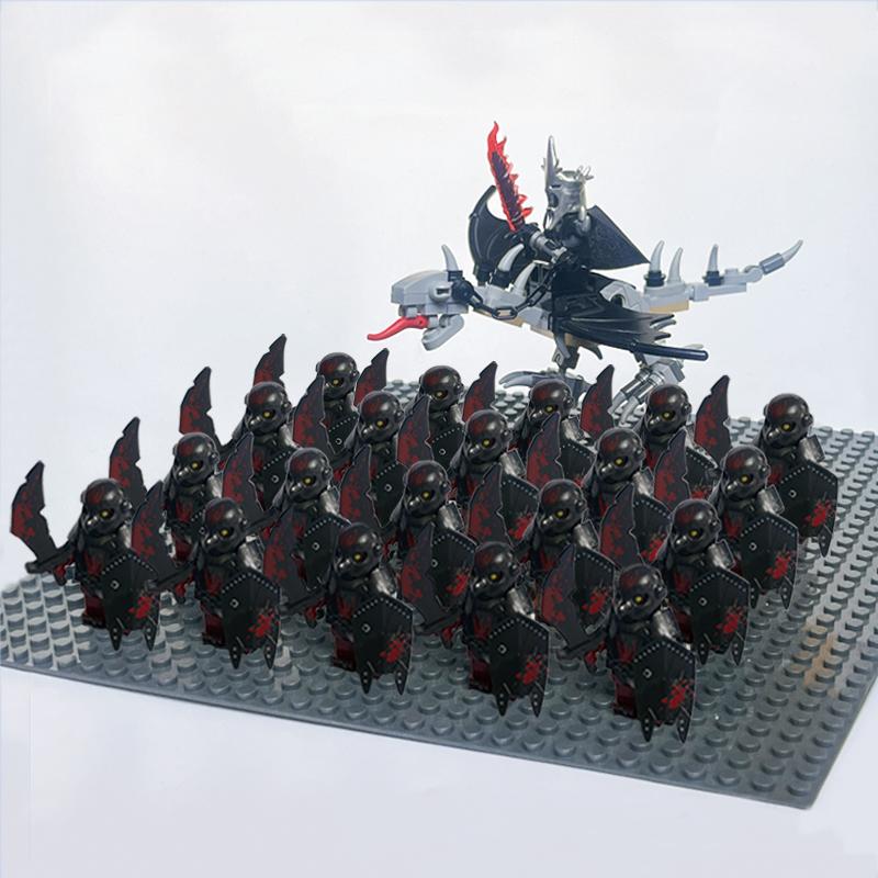 Moc Uruk-hai Strong Orc Army Soldiers with Witch King leader Mini Figure Building Block Set Toys for Children as Birthday gifts