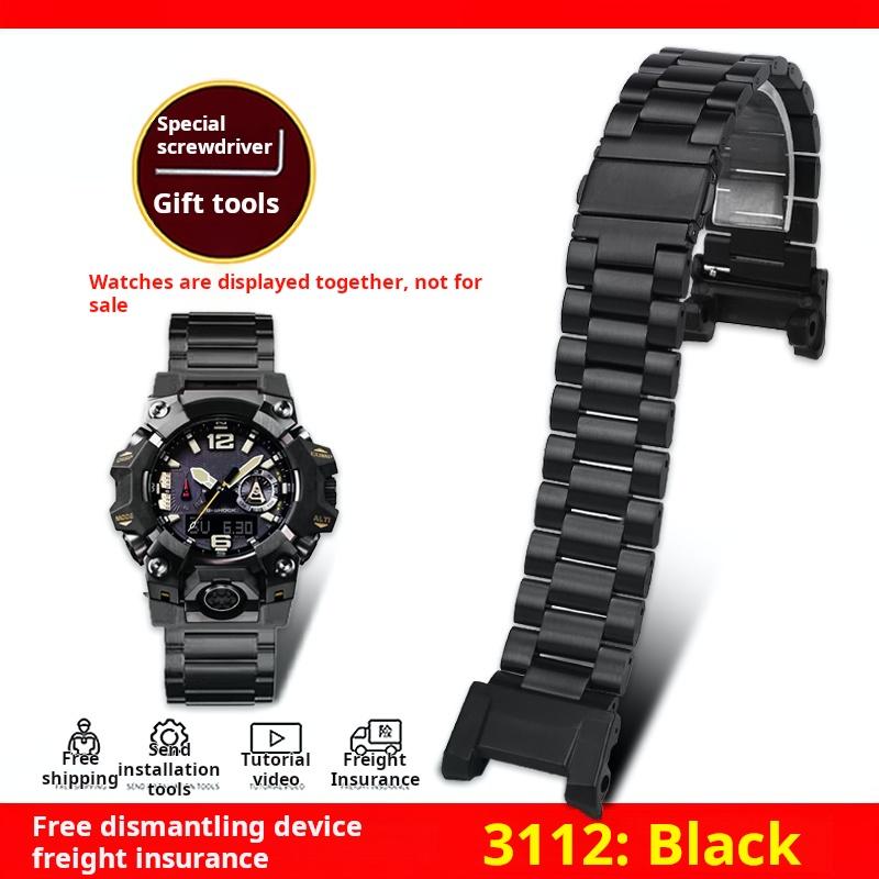 GWG B1000 solid stainless steel strap bracelet For G-SHOCK Casio GWG-B1000-1A third generation Mud King modified Metal watchband