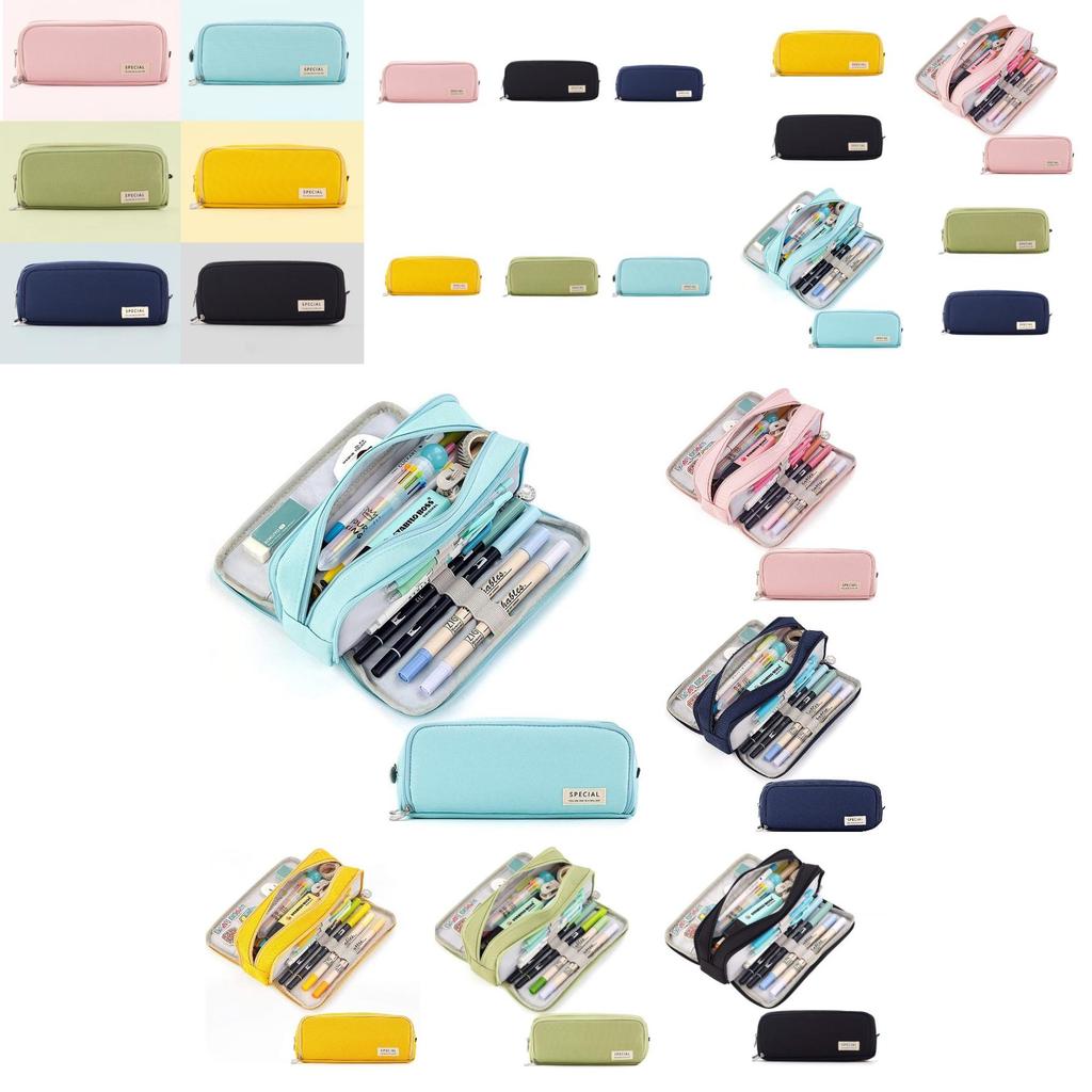Minimalist Canvas Pencil Case Large Capacity Stationery Box