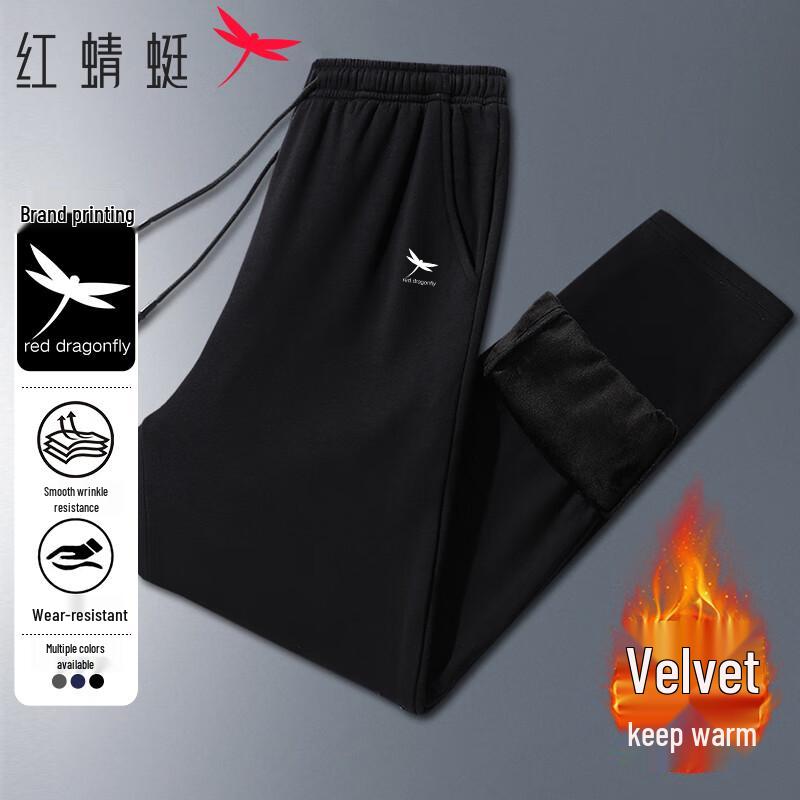 

RED DRAGONFLY Men s Fleece-Lined Straight-Leg Casual Trousers 2XL (recommended for 140-160 lbs)