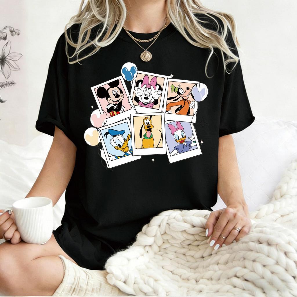 2026 Summer Disney Mickeys Friend Graphic Tshirt Men Women Fashion Cotton Quality Casual Loose Short Sleeve Classic Unisex