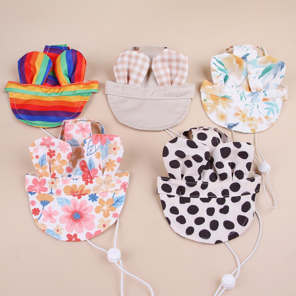 Polyester Pet Hat Adjustable Sports Hats Cute Dog Sunscreen Hat