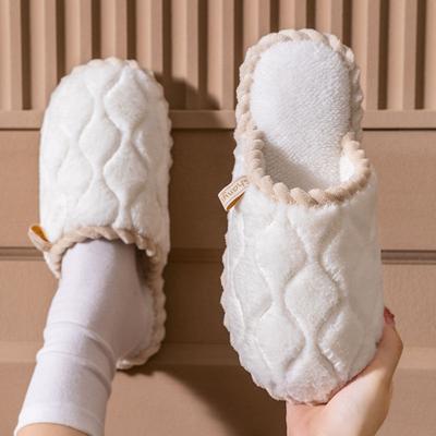 Nouvelles Pantoufles en Coton, Chaussons d'Intérieur Antidérapants et Chauds à Semelles Épaisses en Laine