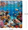 Sea Turtle Shower Curtain Ocean Beach Coastal Seaworld Marine Life Bathroom Curtain Set with Hooks Home Decoration
