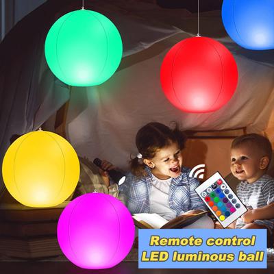 Solar Powered Inflatable Ball with Remote Control 16 Colors LED Luminous 3 Working Modes Waterproof Floating Swimming Pool Party Decoration Light Ball