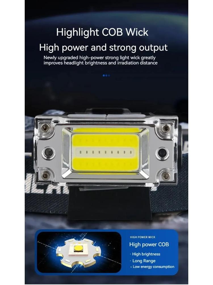 Mini Dual COB Headlamp Sensor Hat Clip Headlight 5 Lighting Modes Outdoor Camping Hunting Flashlight Induction Head Lamps