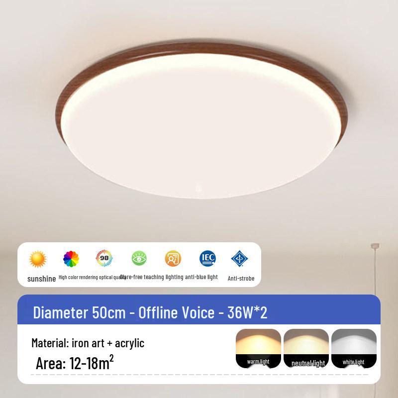 Original Wood LED Ceiling Light for Living, Study, Dining Rooms & Bedroom