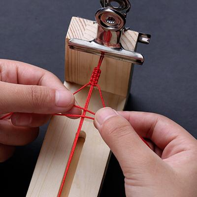 Pulsera DIY Cuerda Roja Marco de Trenzado de Madera Maciza Herramientas Fijas Hechas a Mano Artefactos de Cuerda Trenzada Placa Fija