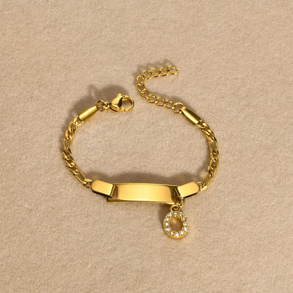Stainless Steel Children'S Bracelet, Women'S Fashion 26 English Alphabet Jewelry, Simple Jewelry 798