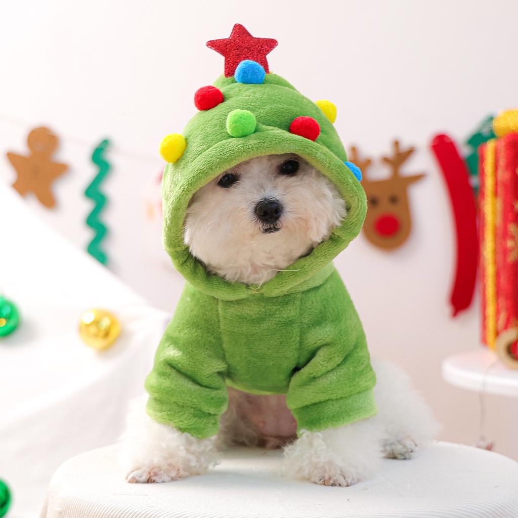Dog Cat Clothes Cute Christmas Tree Transformation Clothing Autumn and Winter Comfortable Warm Hoodie