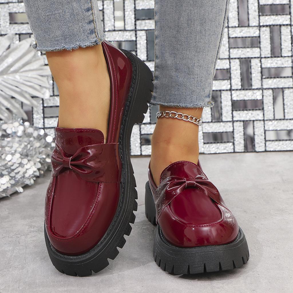 Large size women's spring and autumn new women's shoes round head foot thick sole casual single shoes women