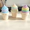 Simulation Fidget Keychain Mini Figurine Button Decompression Toy Ice Cream Clicker Keychain Gift