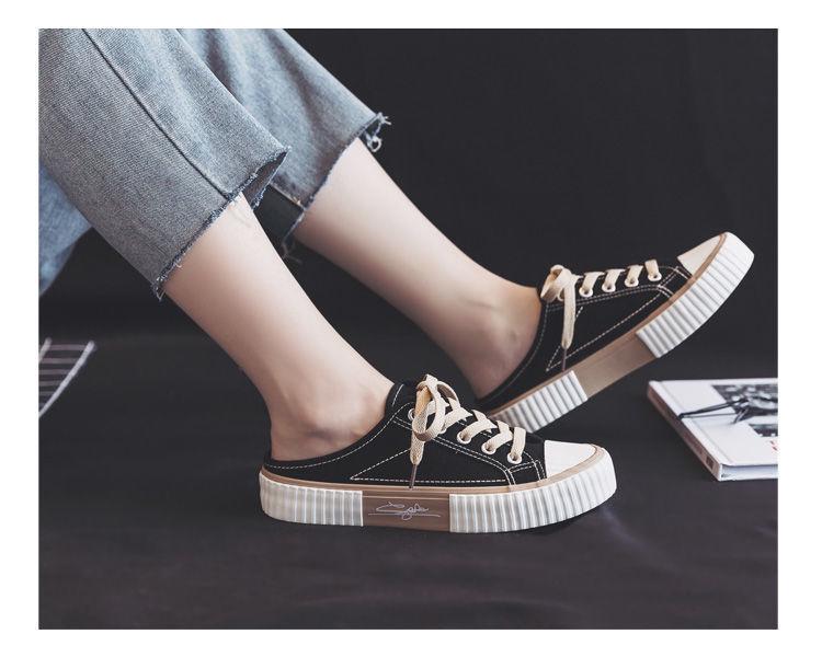 2024 Summer Women's Canvas Slip-On Low-Top Biscuit Half-Slippers