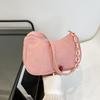 Koreanische Version Stoffbeutel einfach lässig Streifen Flanell Schulter Damen Tasche einfarbig Mini Umhängetasche tragbare Canvas Tasche