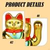 Kattenbeeldje Decoratieve Woondecoratie, , Zwaaiende Arm Feng Shui Beeldje voor Tafelblad, Woonkamer