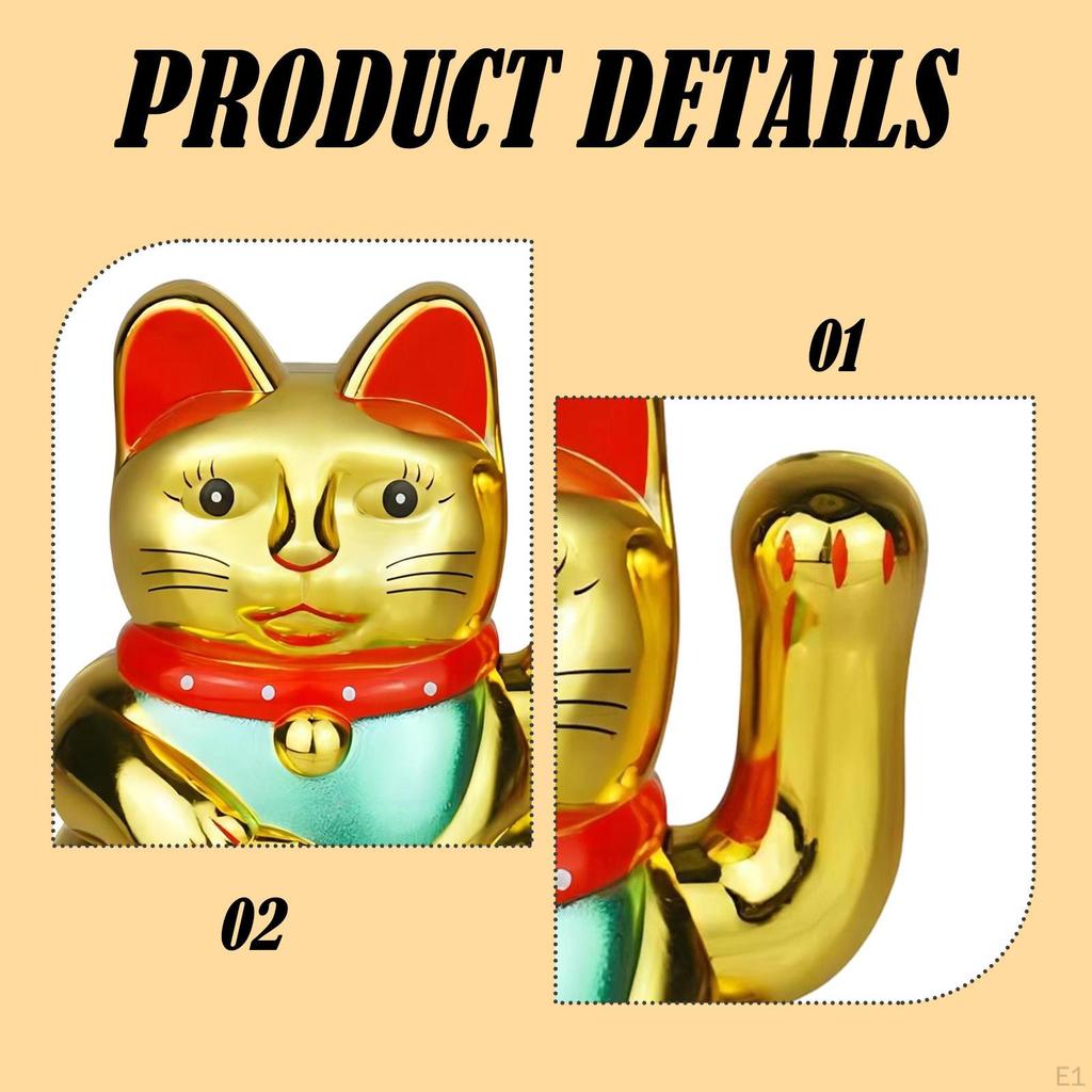 Kattenbeeldje Decoratieve Woondecoratie, , Zwaaiende Arm Feng Shui Beeldje voor Tafelblad, Woonkamer