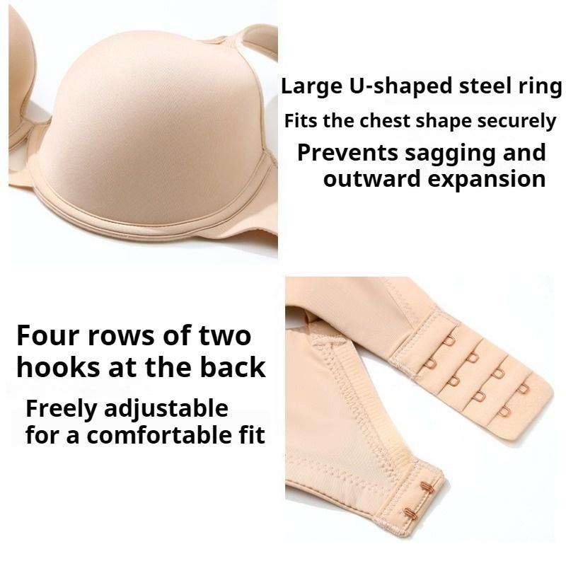 Biustonosze, które sprawiają, że biust wygląda na mniejszy Biustonosze push-up zapobiegające opadaniu z pełnym zakryciem miseczek Oddychająca bezszwowa bielizna Majtki plus size Zestawy bielizny