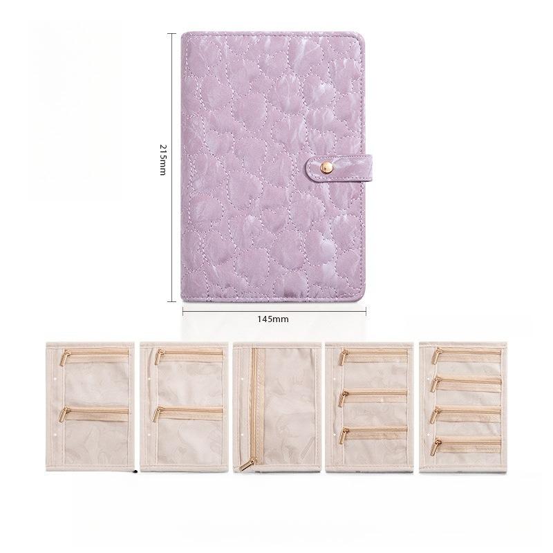 PU Leather Jewelry Storage Book Portable Travel Ring Necklace Earrings with Velvet Jewelry Storage Bag Jewelry Storage Book Gift