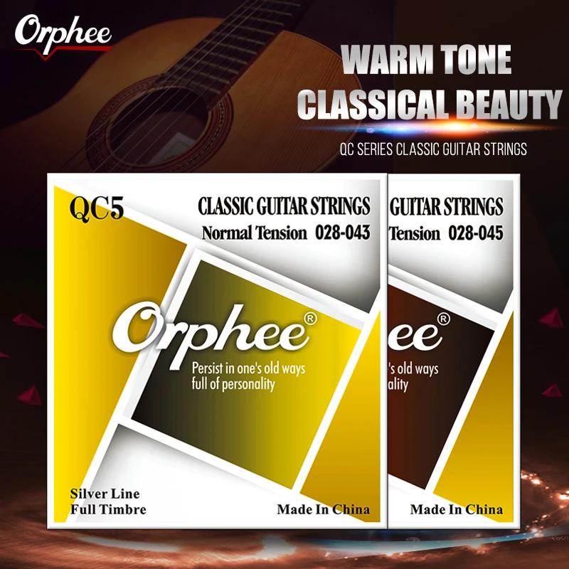 Orphee Classical Guitar Strings Nylon Silver Plated Guitar Strings for Beginners Practice Professional Classical Guitar Strings