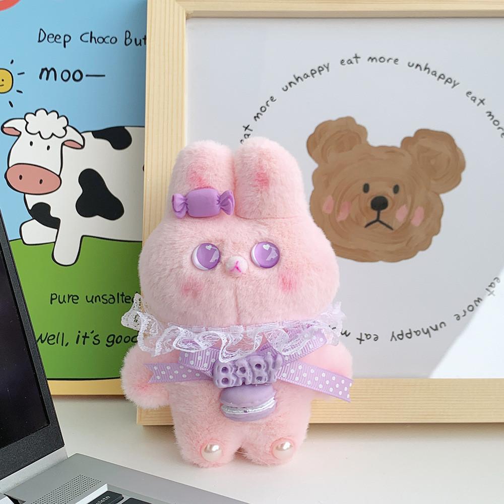 Cute Lace Rabbit Plush Toy Keychain Darling Keyring For Bags And Backpacks