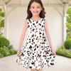 Girls Round Neck Sleeveless Printed A Line Flared Hem Dress