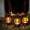 LED Warm Light Halloweens Pumpkin Lantern Safe Plastic Materials Easy Assembly Portable Decoration for Home School Event