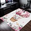 Crystal Velvet Rug Baby Elephant Hot Air Balloon Pink Rose Pattern Nursery Room Carpet Soft Cute Animal Theme Floor Mat