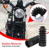 39mm Motorcycle Black Tube Hole Front Fork Guard Cover Protector Rubber Gaiter Shock Boots For Harley Dyna FXD Sportster XL