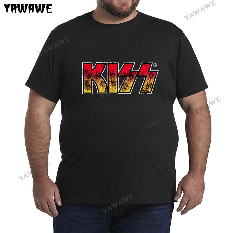 New t shirt black KISS Classic Logo Hard Rock Music Band funny tshirt novelty summer fashion tshirt men cotton tops boys gifts