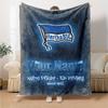 Name Custom Hertha BSC logo Print Flannel Blanket High Quality Warm Comfortable Cover for All Seasons Perfect for Gifts Home Decor