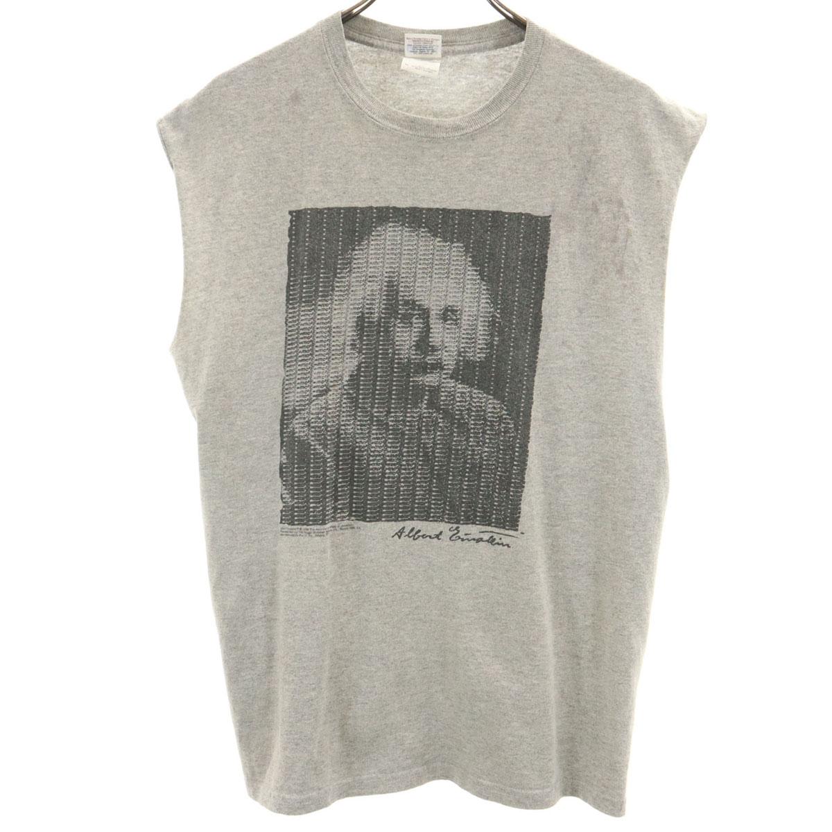 

GILDAN 90-х годов Старая футболка без рукавов Альберта Эйнштейна M серый Мужская Б/У