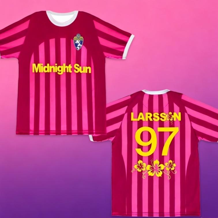 2026 Zara Larsson Midnight Sun Soccer Jersey 3D T-shirt, Breathable Casual Street Style Short-Sleeve Fan Family Outfit