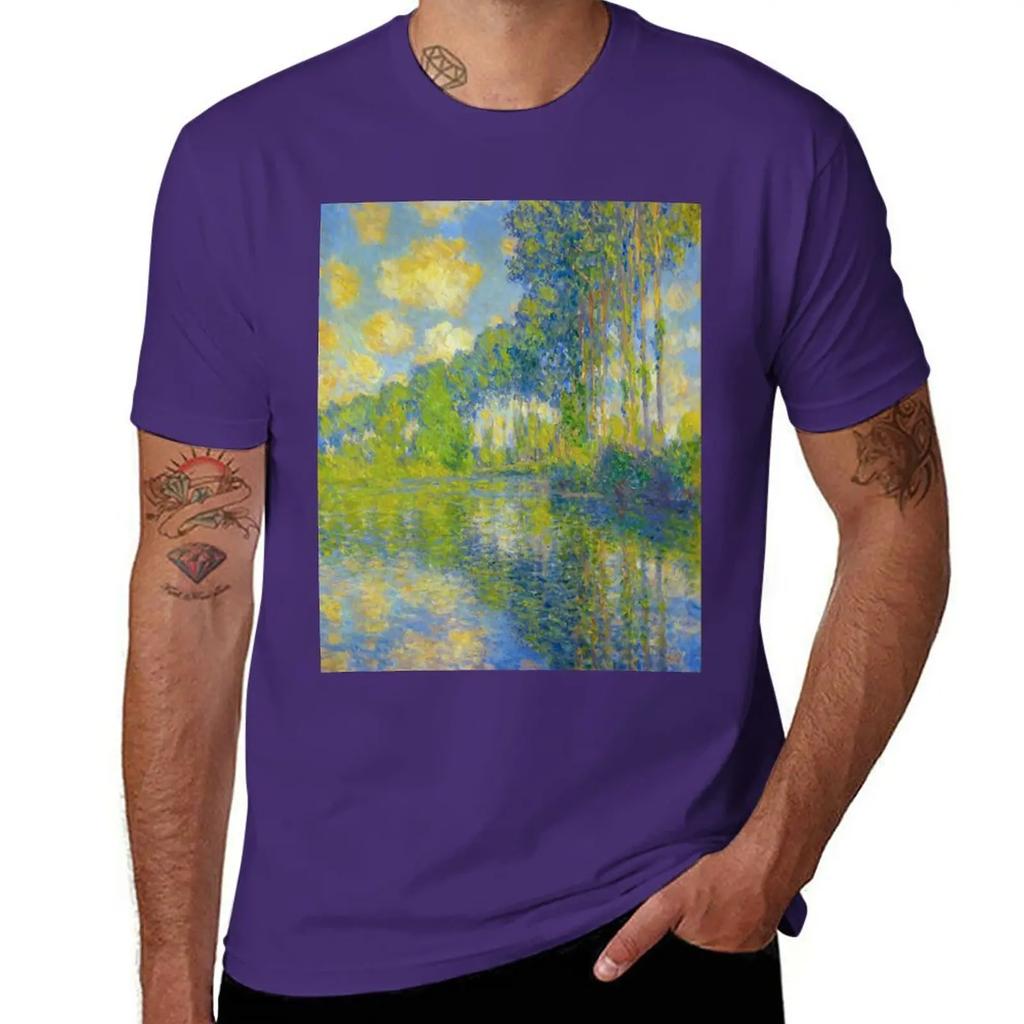 Claude Monet Impressionist Landscape Oil Painting T-Shirt sublime anime clothes T-shirts for men cotton