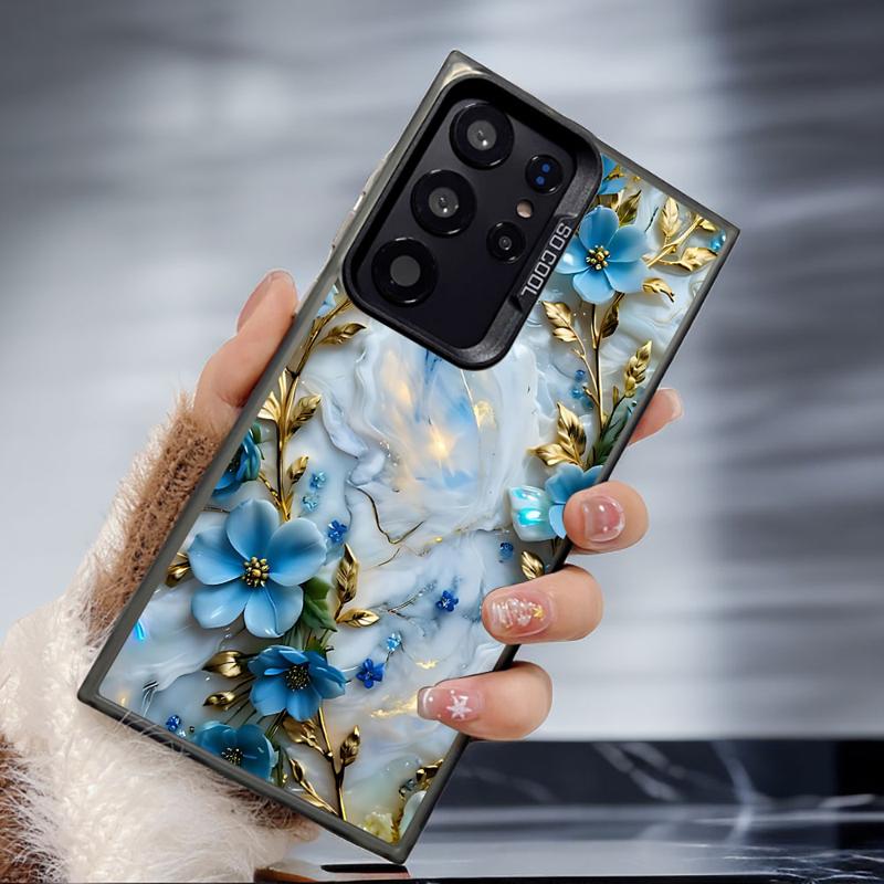 Flower Marble Phone Case for Samsung Galaxy S24Ultra S23 FE Note 20 Ultra S20 S21 S22 Plus S20fe S23Ultra 5G Silicone Soft