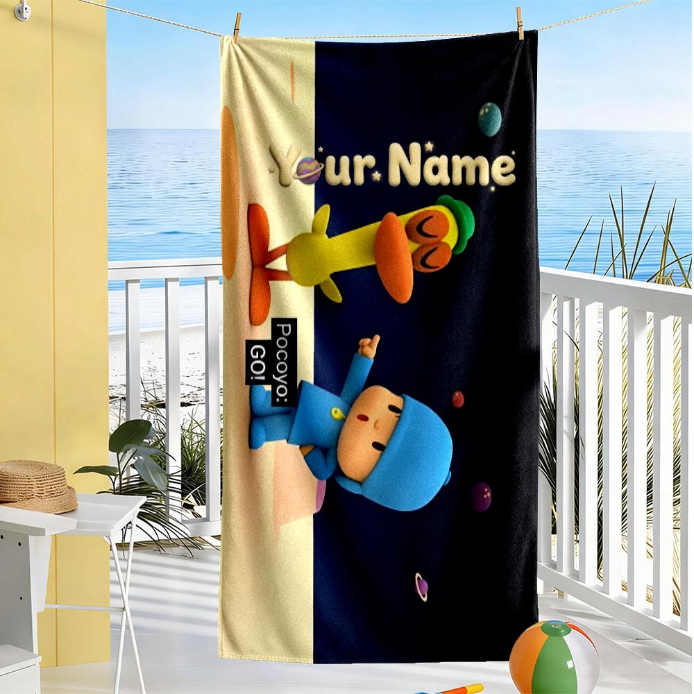 Pocoyo Personalized Name Beach Towel Super Soft Microfiber Quickdry Fabric