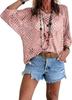 Cardigan lavorato a maglia da donna con scollo a V, intagli a forma di diamante e maniche a pipistrello, per la primavera/estate europea