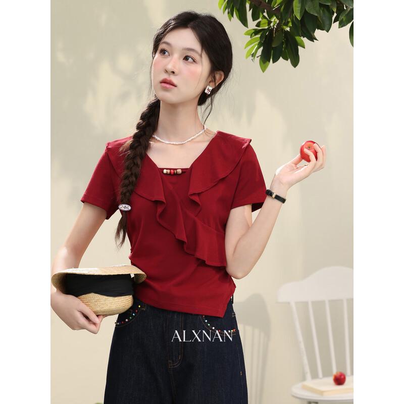 

Women s Retro Irregular Design Short Sleeve T-Shirt M
