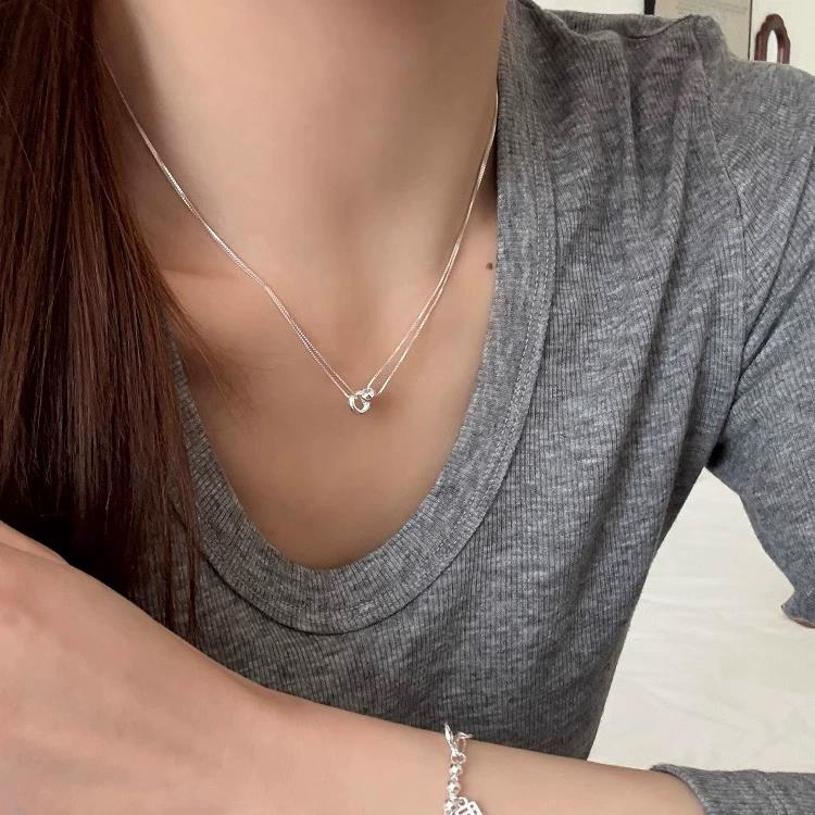 VENTFILLE Colier cu Mărgele Geometrie din Argint Sterling 925 pentru Femei Fată Design Coreean Colier Versatil Bijuterii Dropship Vânzare cu Ridicata