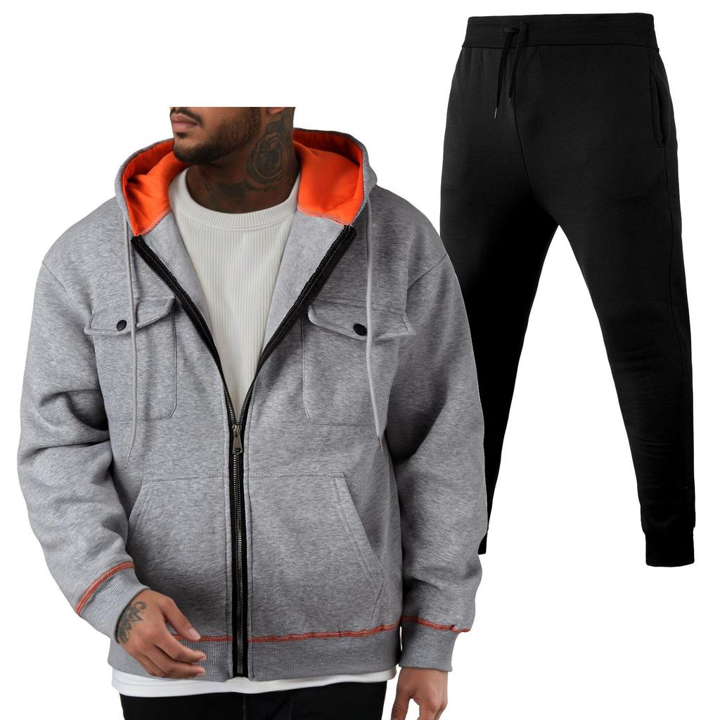 Men's Multi-Pocket Zipper Hoodie Sweatshirt 220g Fabric - Same Day Shipping