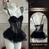 Female sexy skirt pure desire underwear mesh chest pad French steel rim vest free tutu skirt uniform
