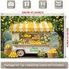 2D Lemon Truck Birthday Backdrop, Yellow Lemonade Cart Party Photo Booth Background Banner