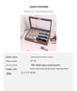 Black Walnut Wood Grain Box: Multifunctional Storage for 6 Watches & 3 Eyeglasses